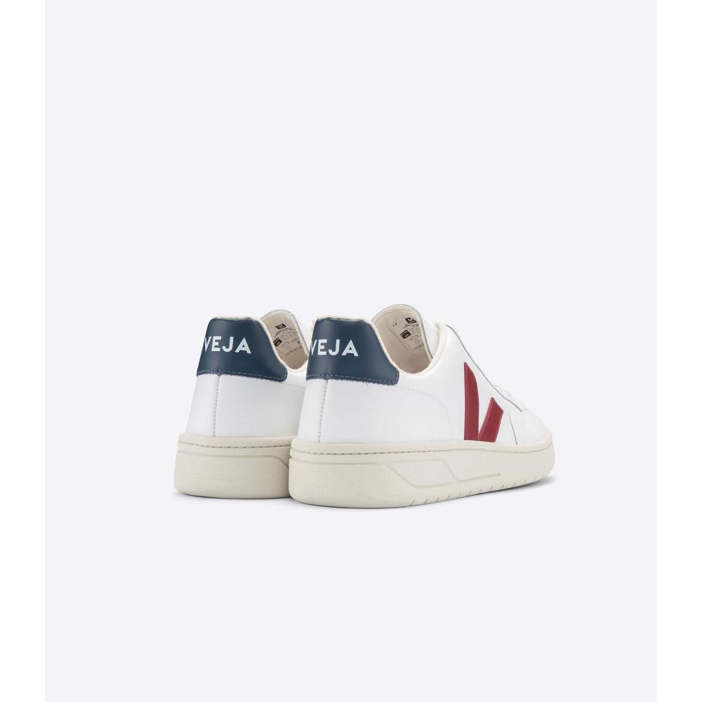 Veja V-12 LEATHER Sneakers Heren White/Red | NL 341PJJ